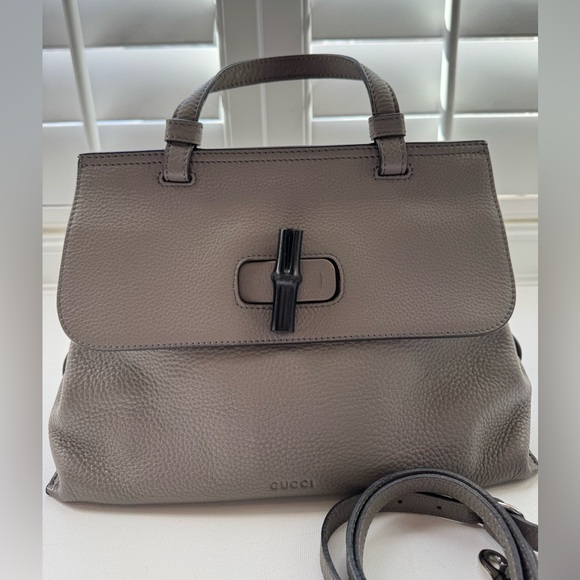 Luxe Handbags - New condition LUXE Bamboo Daily Top Handle Bag with strap in grey